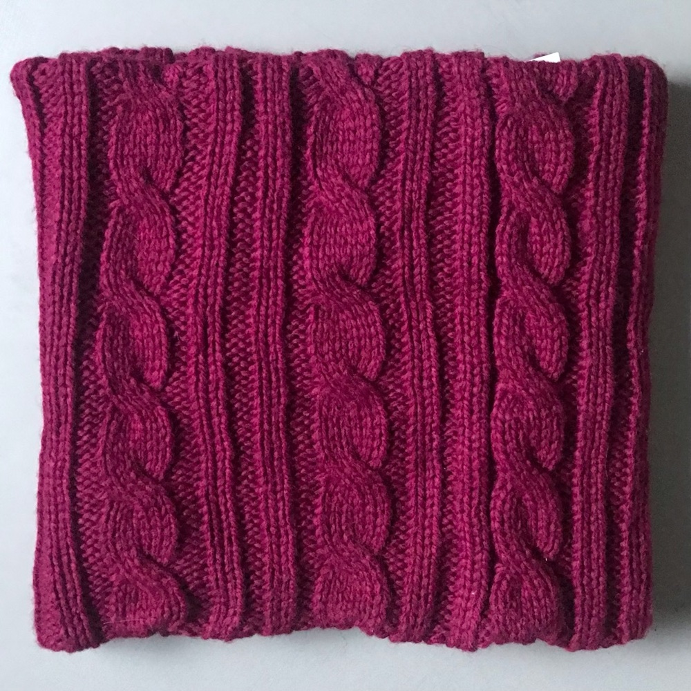 Chunky Cable Knit Vibrant Cowl Neck Warmer Infinity Sweater Scarf NWT